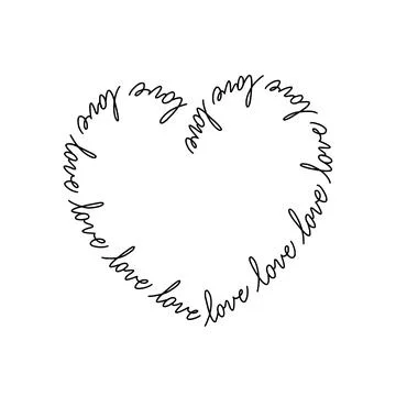Calligraphic drawing of a heart. Stock Illustration