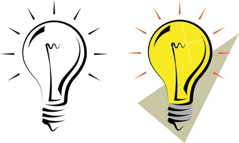 Calligraphic Electric Bulb Stock Illustration