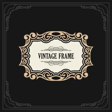 Calligraphic Elegant Ornament Frame Lines. Restaurant menu. Luxury Horizontal Stock Illustration