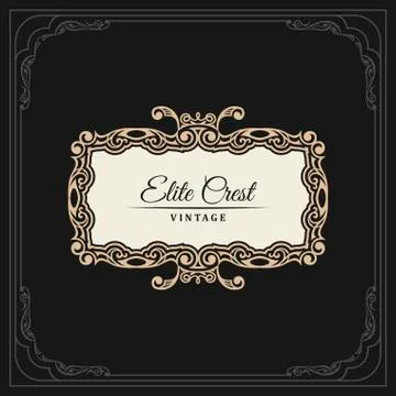 Calligraphic Elegant Ornament Frame Lines. Restaurant menu. Luxury Horizontal Stock Illustration