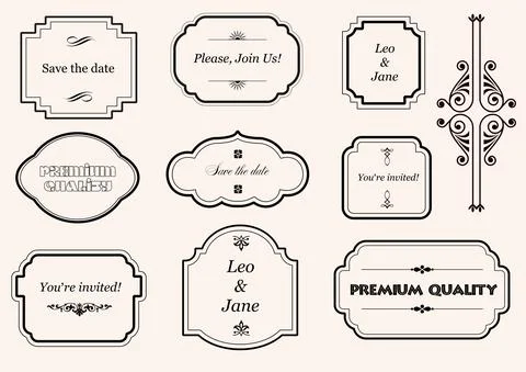 Calligraphic elements and frame vintage set. Illustrazione stock