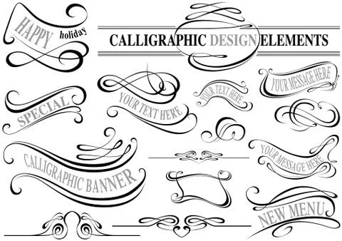 Calligraphic Elements Collection Stock Illustration