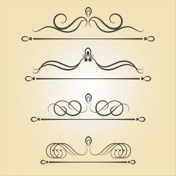 Calligraphic elements 库存插图