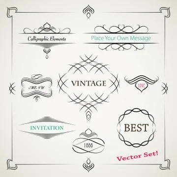 Calligraphic elements Stock Illustration