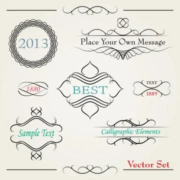 Calligraphic elements Stock Illustration