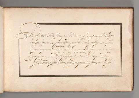 Calligraphic Excersize in French (Cursive Script) early 17th century Anonym.. Stock Photos