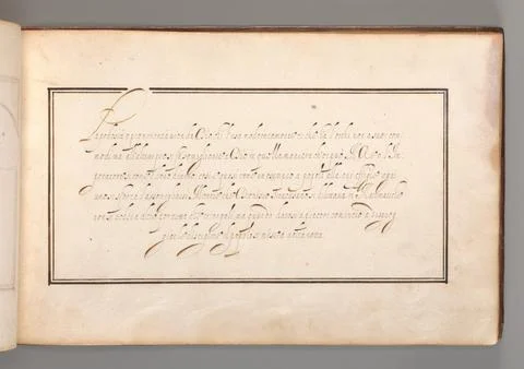 Calligraphic Excersize in Italian (Cursive Script) early 17th century Anony.. Stock Photos