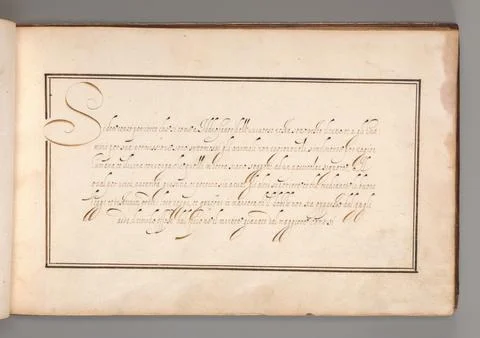 Calligraphic Excersize in Italian (Cursive Script) early 17th century Anony.. Stock Photos