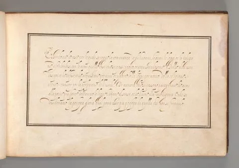 Calligraphic Excersize in Italian (Cursive Script) early 17th century Anony.. Stock Photos