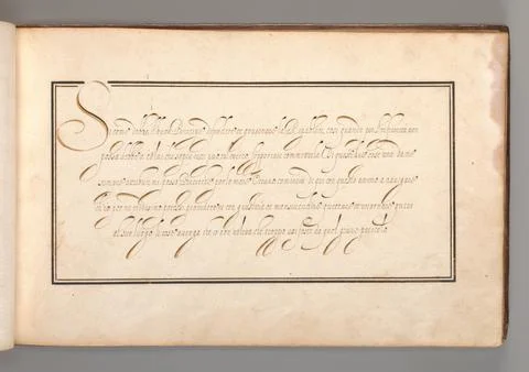 Calligraphic Excersize in Italian (Cursive Script) early 17th century Anony.. Stock Photos