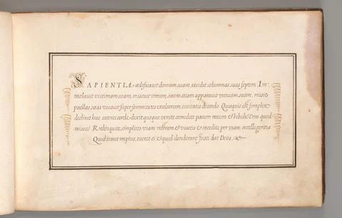 Calligraphic Excersize in Latin (Cursive Script) early 17th century Anonymo.. Stock Photos