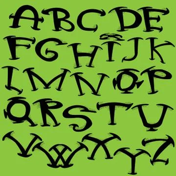 Calligraphic font vector Stock Illustration