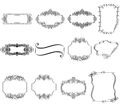 Calligraphic frame Stock Illustration