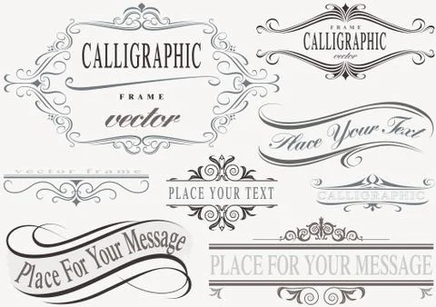 Calligraphic Frame Set Stock Illustration