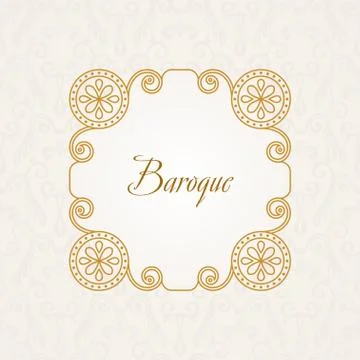 Calligraphic frame. Vector vintage elegant text border Stock Illustration