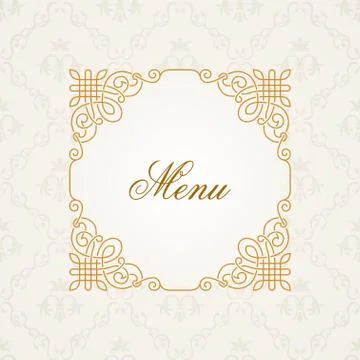 Calligraphic frame. Vector vintage elegant text border Stock Illustration