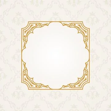 Calligraphic frame. Vector vintage elegant text border Stock Illustration