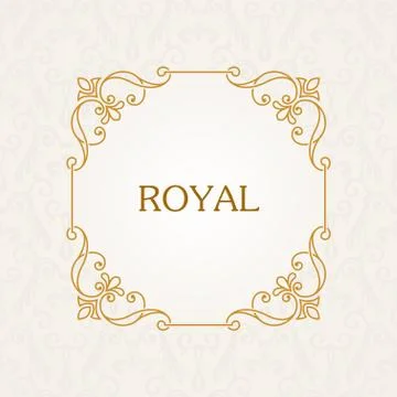 Calligraphic frame. Vector vintage elegant text border Stock Illustration