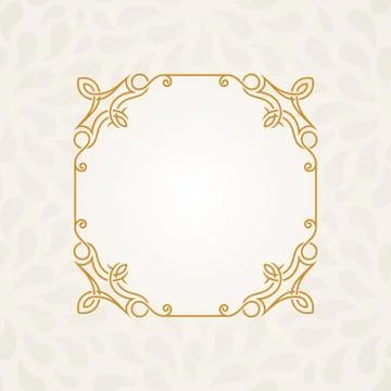 Calligraphic frame. Vector vintage elegant text border Stock Illustration