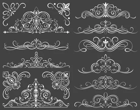 Calligraphic Frames And Scroll Elements II Stock Illustration