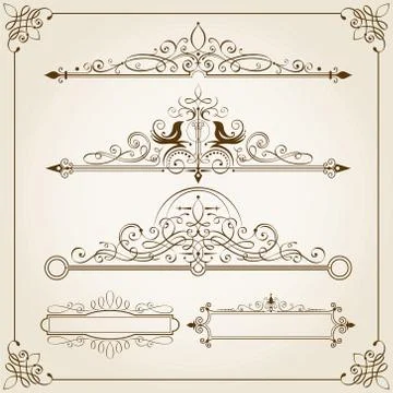 Calligraphic Frames II Illustrazione stock