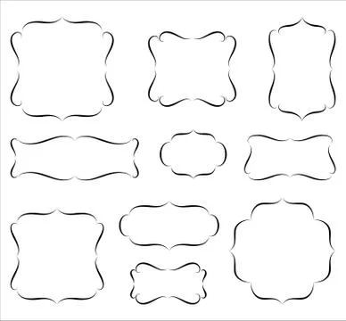 Calligraphic Frames Stock Illustration
