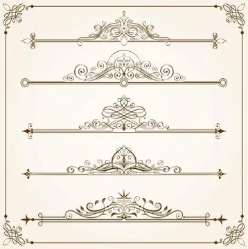 Calligraphic Frames Stock Illustration