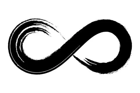 Calligraphic infinity symbol, created with a single brushstroke Stock Illustration