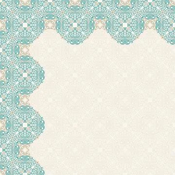 Calligraphic islam design elements. Vintage eastern corners Stock Illustration
