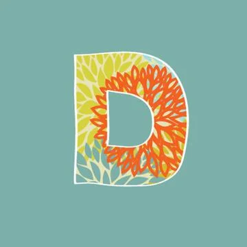 Calligraphic letter D Stock Illustration