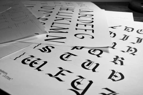Calligraphic letters Foto stock