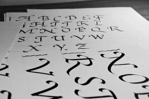 Calligraphic letters Foto stock