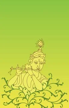 Calligraphic lord krishna Stock Illustration