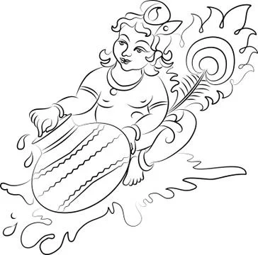 Calligraphic lord krishna Stock Illustration