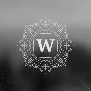 Calligraphic monogram emblem template design. Illustration