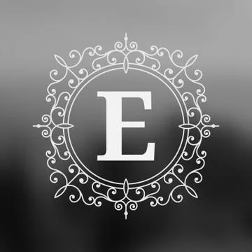 Calligraphic monogram emblem template design. イラスト素材