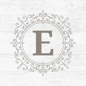 Calligraphic monogram emblem template design. Stock-Illustration