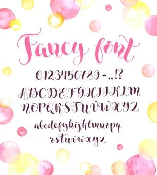 Calligraphic script letters Stock Illustration