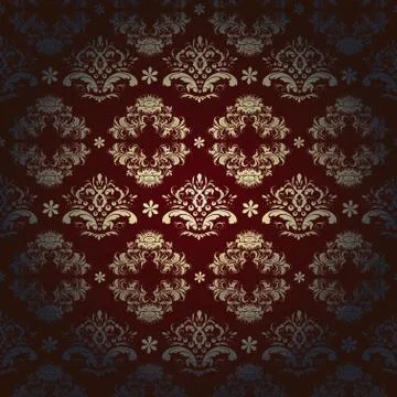 Calligraphic seamless golden pattern Stock Illustration