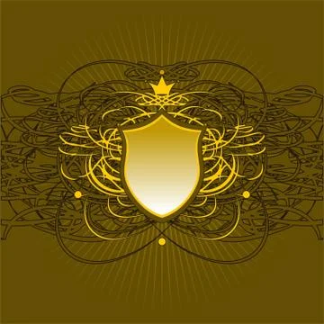 Calligraphic shield Stock Illustration