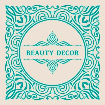 Calligraphic square Ornament Frame Lines. Restaurant menu. Luxury vintage ornate Illustrazione stock