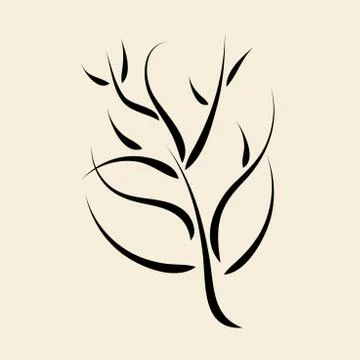 Calligraphic tree or bush Illustrazione stock