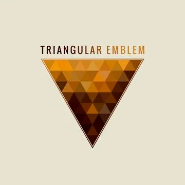 Calligraphic Triangle logo. Gold Lines label Ornament. Restaurant Luxury emblem Illustrazione stock
