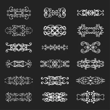 Calligraphic vector design elements and page decoration Stock Illustration