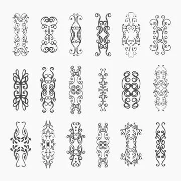 Calligraphic vector design elements and page decoration Stock Illustration