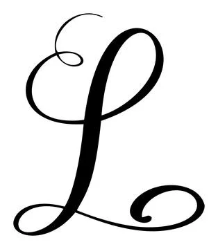 Calligraphic vector hand drawn letter L forming ornate monogram with decorative Illustrazione stock