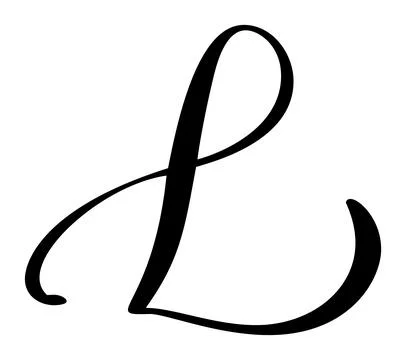 Calligraphic vector hand drawn letter L forming ornate monogram with decorative Stock Illustration