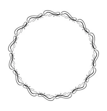 Calligraphic vector wedding frame wreath with place for text. Isolated flourish Stock Illustration
