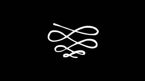 Calligraphic vintage design element. Hand drawn swirls. Stock Footage 132409329