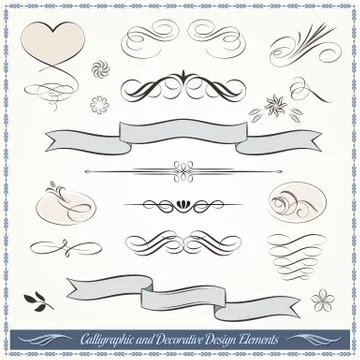 Calligraphic Vintage Design Elements Stock Illustration